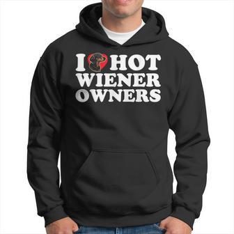 I Love Heart Hot Wiener Moms Dachshund Dog Joke Hoodie - Monsterry CA