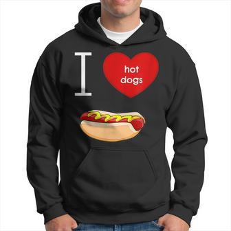 I Love Hot Dogs I Heart Hot Dog Sausage Lover's T Hoodie - Monsterry AU