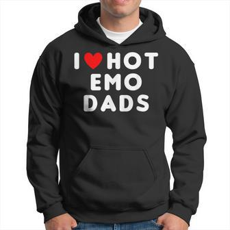 I Love Hot Emo Dads Red Heart Hoodie - Monsterry UK