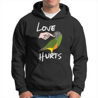 Love Hurts Senegal Parrot Biting Finger Hoodie - Monsterry