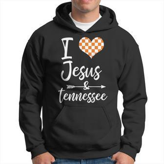 I Love Jesus And Tennessee Orange Heart Cute Fan Hoodie - Monsterry