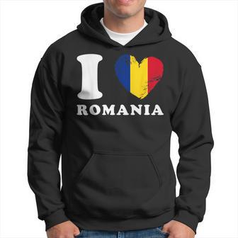 I Love Romania Heart Flag Romania Hoodie - Thegiftio UK
