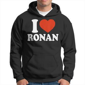 I Love Ronan I Heart Ronan Red Heart Valentine Hoodie - Seseable