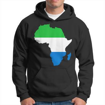 Love Sierra Leone With Sierra Leonean Flag In Africa Map Hoodie - Monsterry UK