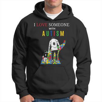 I Love Someone With Autism Cool Father's Day Autistic Son Hoodie - Thegiftio UK