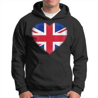 I Love United Kingdom Uk British Flag Heart Outfit Hoodie - Monsterry DE