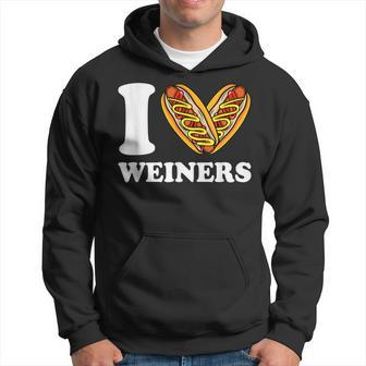 I Love Weiners Hotdogs Wiener Frank Sausage Bun Hoodie - Monsterry DE