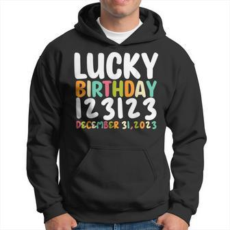 Lucky Birthday 123123 Happy New Year 2024 Birthday Party Hoodie - Thegiftio UK