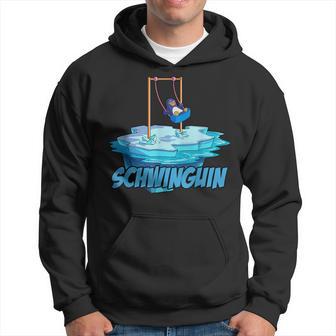 Lustig Pinguin Schwinguin Schaukel Arktis Eis Hoodie - Seseable