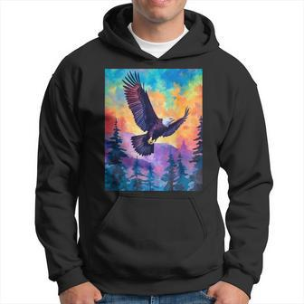 Majestic Eagle Silhouette Freedom's Colors Hoodie | Mazezy CA