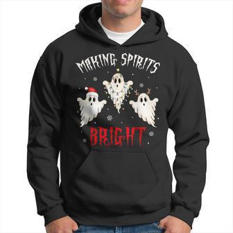 Making Spirits Bright Creepy Goth Xmas Family Holiday Pjs Hoodie - Monsterry UK