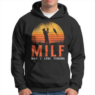 Man I Love Fishing Vintage Retro Hoodie - Monsterry UK