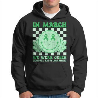 In March We Wear Green Cerebral Palsy Awareness Smile Face Hoodie | Mazezy