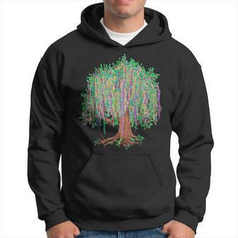 Mardi Gras Tree Beads New Orleans 2024 Watercolor Festival Hoodie | Mazezy