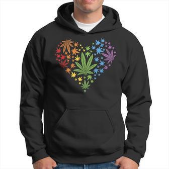 Marijuana Heart Lgbt Weed Leaf Gay Pride Stoner Hoodie - Monsterry UK