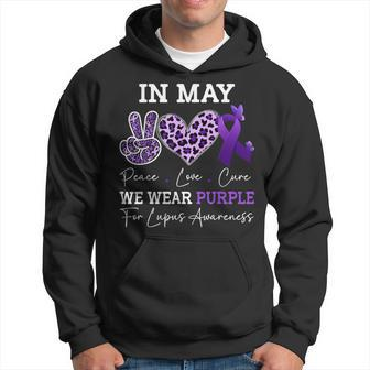 In May We Wear Purple Lupus Awareness Ribbon Purple Lupus Hoodie - Seseable