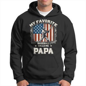 Mein Lieblings-Baseballspieler Nennt Mich Papa American Flag Dad Kapuzenpullover - Geschenkecke