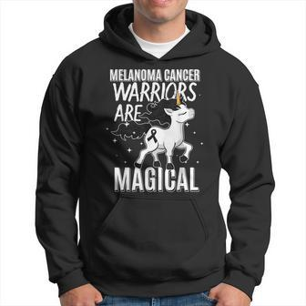 Melanoma Cancer Magical Unicorn Black Ribbon Dermatologist Hoodie - Monsterry
