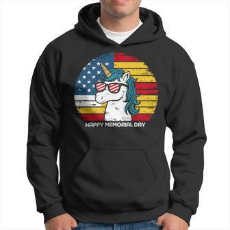 Memorial Day Fathers Vintage Usa Unicorn 4Th Of July Hoodie - Seseable