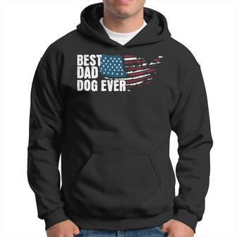 Men's Best Dad Dog Ever Us Flag Daddy Dad Fathers Day Hoodie - Thegiftio UK