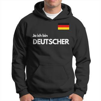 Men's With Ja Ich Bin Deutscher German Black S Hoodie - Seseable