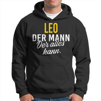 Men's Leo Der Mann Der Alles Kann Vorname Black Hoodie - Seseable