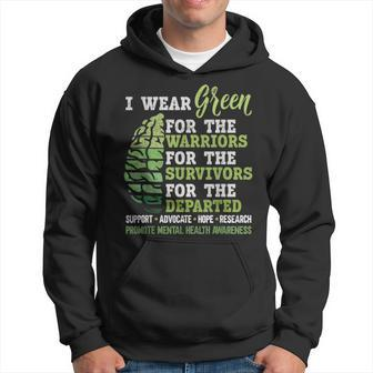 Mental Health Awareness Matters Support I Wear Green Warrior Hoodie - Seseable