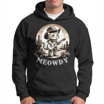 Meowdy Cat Cowboy Hat Country Lover Hoodie - Seseable