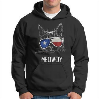 Meowdy Cat Meme Texas Sunglasses With Tx Flag Hoodie - Monsterry CA