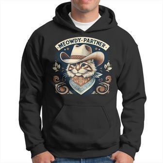 Meowdy Partner Cat Cowboy Hat Howdy Country Western Hoodie - Thegiftio UK