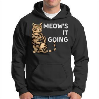 Meow's It Going Cat Pun Cat Saying Hoodie - Monsterry CA
