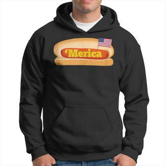 'Merica Hot Dog Flag Patriotic American Flag Hot Dog Hoodie - Monsterry UK