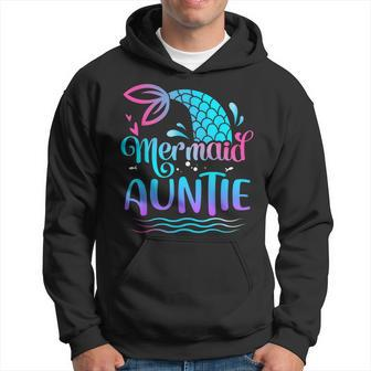 Mermaid Auntie Cute Mermaid Birthday Family Matching Hoodie - Seseable