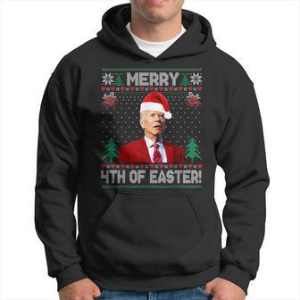 Merry 4Th Of Easter Joe Biden Christmas Ugly Sweater Hoodie | Mazezy AU