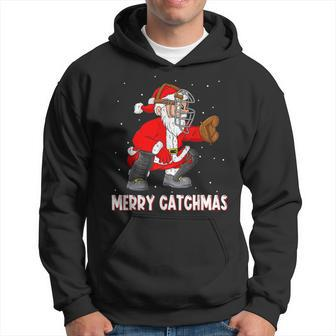 Merry Catchmas Christmas Santa Claus Baseball Catcher Xmas Hoodie - Thegiftio UK