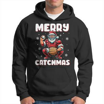 Merry Catchmas Santa Claus Baseball Catcher Xmas Christmas Hoodie - Thegiftio UK
