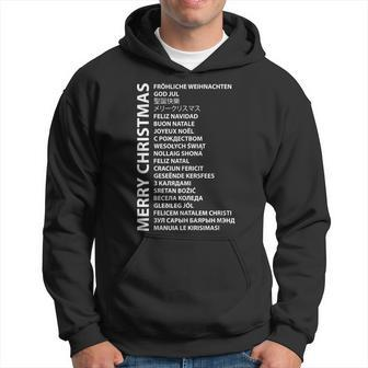 Merry Christmas In Different Country Language Travel Lover Hoodie - Monsterry DE
