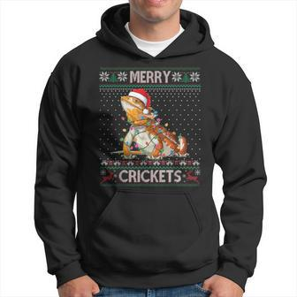 Merry Crickets Bearded Dragon Ugly Sweater Christmas Pajama Hoodie - Monsterry