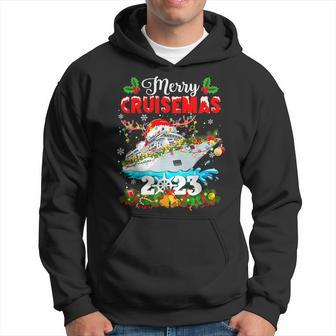 Merry Cruisemas 2023 Christmas Santa Hat Reindeer Xmas Light Hoodie - Seseable