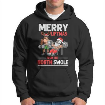 Merry Liftmas From North Swoie Muscle Santa Weightlifting Hoodie - Monsterry DE
