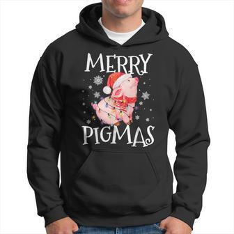 Merry Pigmas Pig Christmas Lights Tree Xmas Hoodie - Monsterry CA