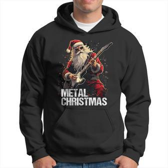 Metal Christmas Christmas Santa Guitar Hoodie - Seseable
