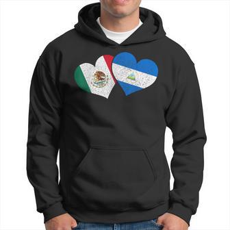 Mexico Nicaragua Hearts Mexican Nicaraguan Flag Pride Nica Hoodie - Monsterry DE