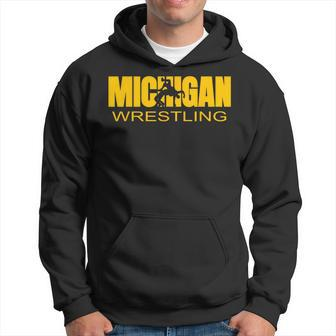 Michigan Wrestling Freestyle Wrestler Mi The Wolverine State Hoodie - Monsterry UK