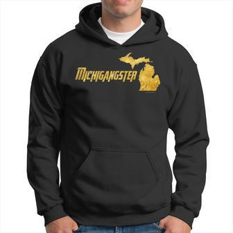 Michigangster Gold Detroit Michigan Midwest Mitten Hoodie - Monsterry UK
