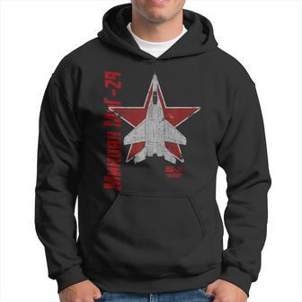 Mig-29 Fulcrum Soviet Cold War Jet Airplane Vintage Cyrillic Hoodie - Monsterry AU