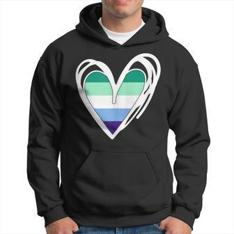 Mlm Flag With Cute Heart Man Loving Man Gay Subtle Mlm Pride Hoodie - Monsterry UK