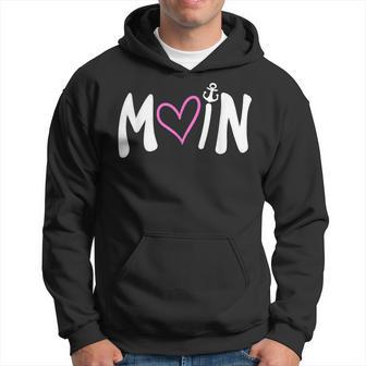 Moin Mit Anker Herz German Language Hoodie - Seseable