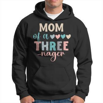 Mom Of A Threenager 3Rd Birthday Matching Family Boho Hoodie - Seseable