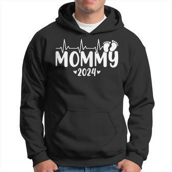 Mommy 2024 Heartbeat 1St Time Pregnancy Announcement Mom Hoodie - Thegiftio UK